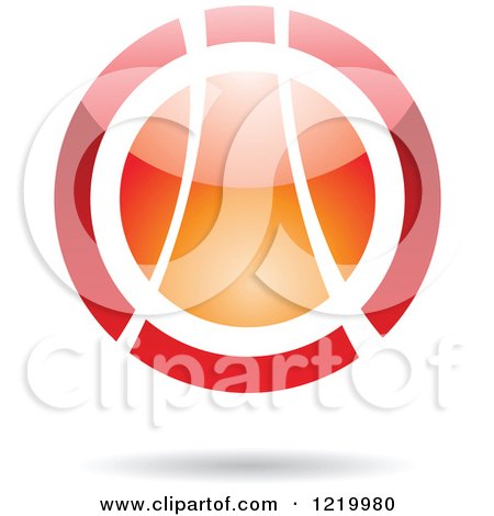 Clipart of a Red and Orange Sphere - Royalty Free Vector Illustration by cidepix