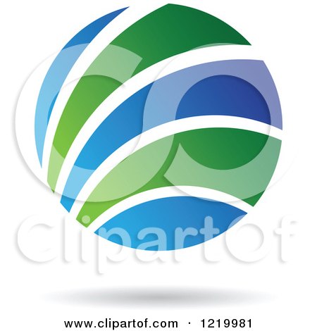 Clipart of a Green and Blue Sphere Icon 5 - Royalty Free Vector Illustration by cidepix