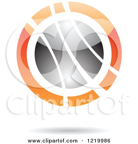 Clipart of a Black and Orange Sphere 8 - Royalty Free Vector Illustration by cidepix
