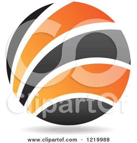 Clipart of a Black and Orange Sphere - Royalty Free Vector Illustration by cidepix