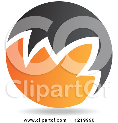 Clipart of a Black and Orange Sphere 5 - Royalty Free Vector Illustration by cidepix