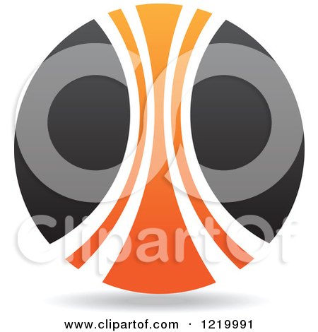 Clipart of a Black and Orange Sphere 2 - Royalty Free Vector Illustration by cidepix