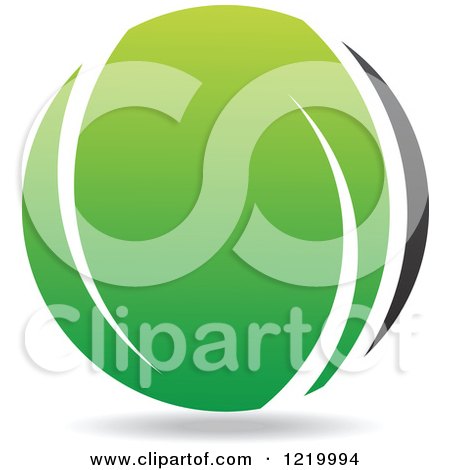 Clipart of a Green and Black Sphere 3 - Royalty Free Vector Illustration by cidepix