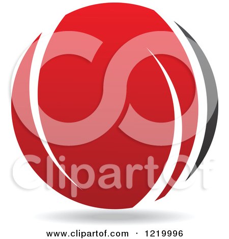 Clipart of a Red and Black Sphere 7 - Royalty Free Vector Illustration by cidepix