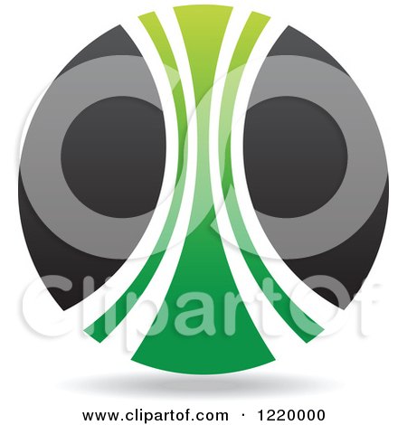 Clipart of a Green and Black Sphere - Royalty Free Vector Illustration by cidepix