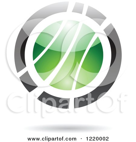 Clipart of a Green and Black Sphere 6 - Royalty Free Vector Illustration by cidepix