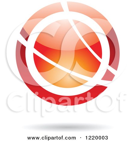 Clipart of a Red and Orange Sphere 3 - Royalty Free Vector Illustration by cidepix