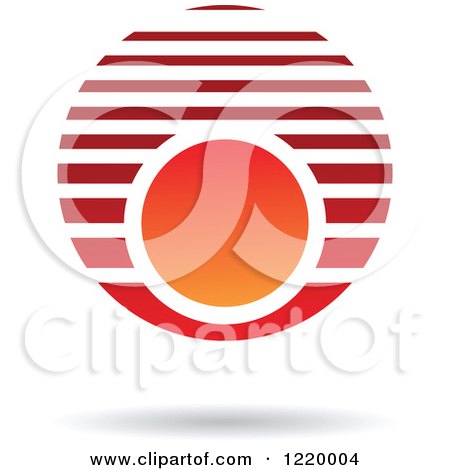 Clipart of a Red and Orange Sphere 2 - Royalty Free Vector Illustration by cidepix