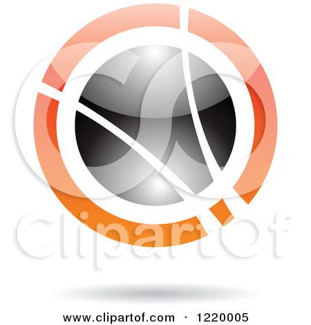 Clipart of a Black and Orange Sphere 7 - Royalty Free Vector Illustration by cidepix