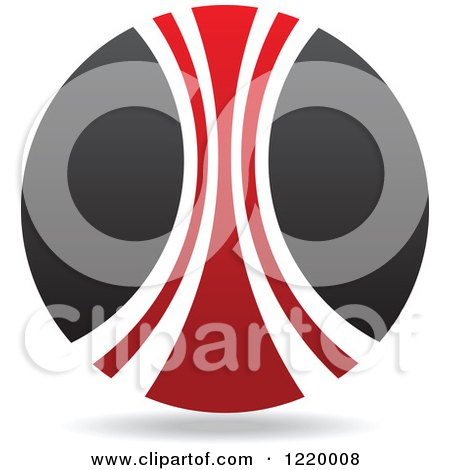 Clipart of a Red and Black Sphere 3 - Royalty Free Vector Illustration by cidepix