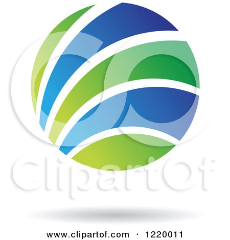 Clipart of a Green and Blue Sphere Icon 2 - Royalty Free Vector Illustration by cidepix