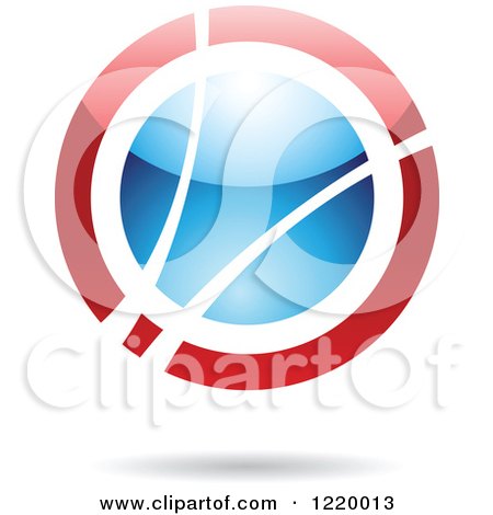 Clipart of a Red and Blue Sphere - Royalty Free Vector Illustration by cidepix
