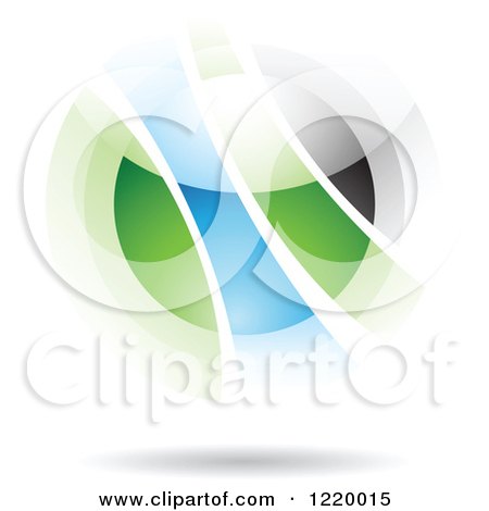 Clipart of a Green Blue and Black Sphere - Royalty Free Vector Illustration by cidepix
