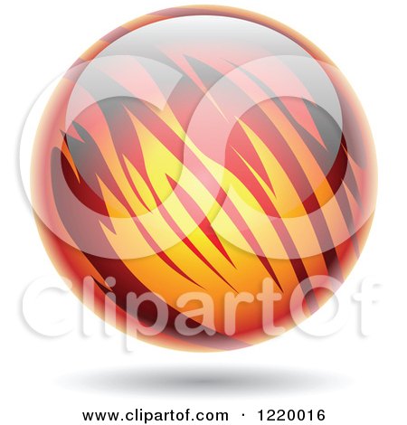 Clipart of a Fiery Planet - Royalty Free Vector Illustration by cidepix