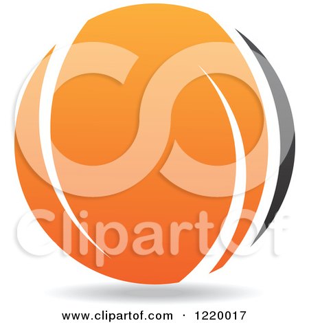Clipart of a Black and Orange Sphere 6 - Royalty Free Vector Illustration by cidepix