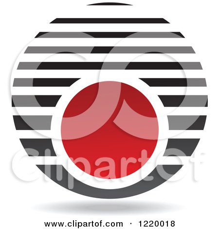 Clipart of a Red and Black Sphere 2 - Royalty Free Vector Illustration by cidepix