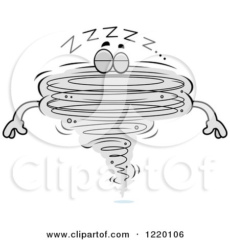 Clipart of a Sleeping Tornado Mascot - Royalty Free Vector Illustration by Cory Thoman