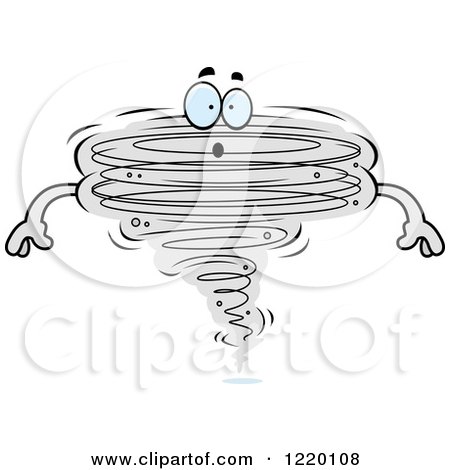 Clipart of a Surprised Tornado Mascot - Royalty Free Vector Illustration by Cory Thoman