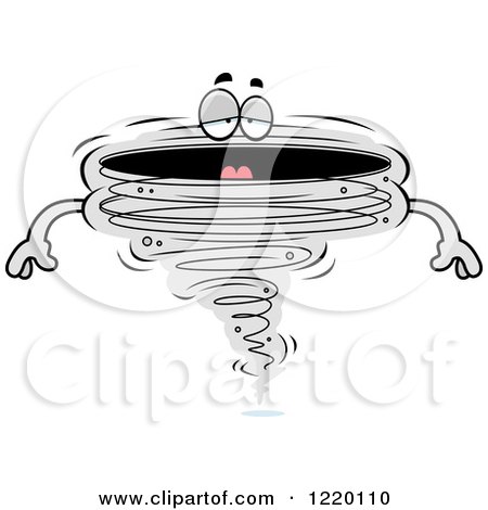 Clipart of a Tired Tornado Mascot - Royalty Free Vector Illustration by Cory Thoman