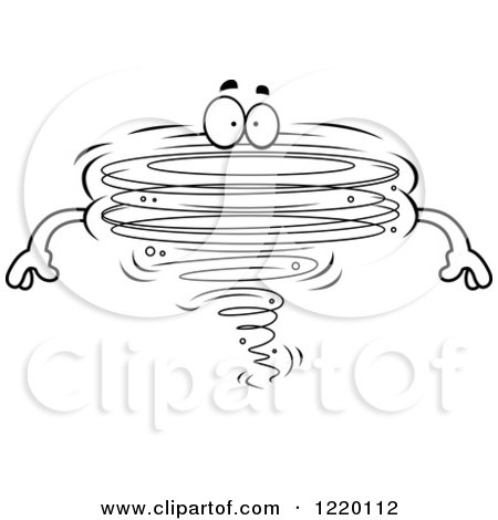 Clipart of a Black and White Tornado Mascot - Royalty Free Vector Illustration by Cory Thoman