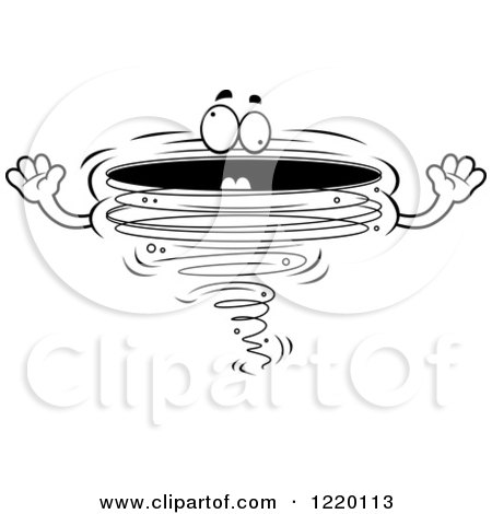 Clipart of a Black and White Dizzy Tornado Mascot - Royalty Free Vector Illustration by Cory Thoman