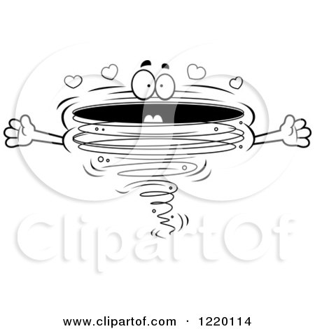 Clipart of a Black and White Loving Tornado Mascot - Royalty Free Vector Illustration by Cory Thoman