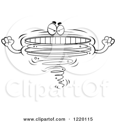 Clipart of a Black and White Mad Tornado Mascot - Royalty Free Vector Illustration by Cory Thoman