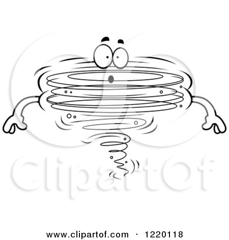 Clipart of a Black and White Surprised Tornado Mascot - Royalty Free Vector Illustration by Cory Thoman