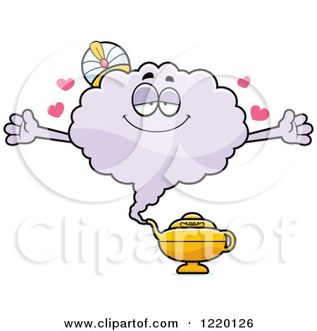 Clipart of a Loving Magic Genie Mascot - Royalty Free Vector Illustration by Cory Thoman