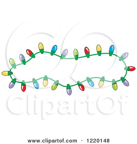 Clipart of a Strand of Colorful Christmas Lights - Royalty Free Vector Illustration by Johnny Sajem