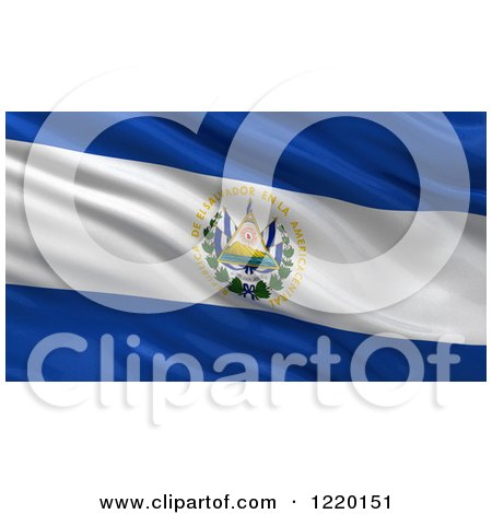 Clipart of a 3d Waving Flag of El Salvador with Rippled Fabric - Royalty Free Illustration by stockillustrations