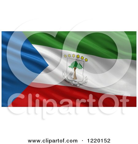 Clipart of a 3d Waving Flag of Equatorial Guinea with Rippled Fabric - Royalty Free Illustration by stockillustrations