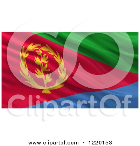 Clipart of a 3d Waving Flag of Eritrea with Rippled Fabric - Royalty Free Illustration by stockillustrations