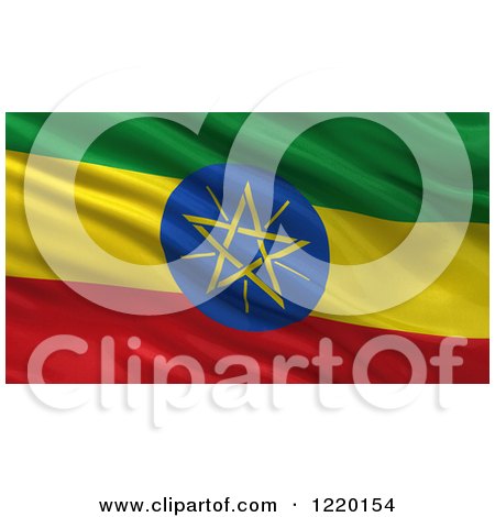 Clipart of a 3d Waving Flag of Ethiopia with Rippled Fabric - Royalty Free Illustration by stockillustrations