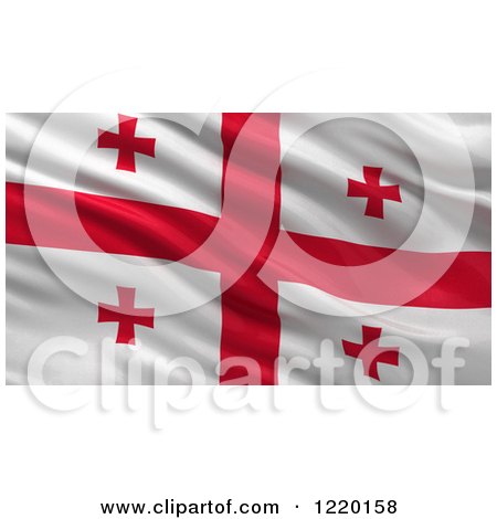 Clipart of a 3d Waving Flag of Georgia with Rippled Fabric - Royalty Free Illustration by stockillustrations