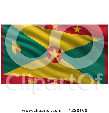 Clipart of a 3d Waving Flag of Grenada with Rippled Fabric - Royalty Free Illustration by stockillustrations