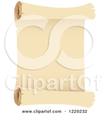 Clipart of a Vintage Parchment Paper Scroll 2 - Royalty Free Vector Illustration by cidepix