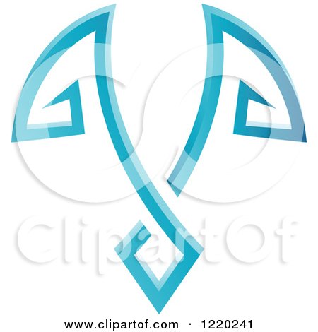 Clipart of a Pair of Blue Wings 9 - Royalty Free Vector Illustration by cidepix