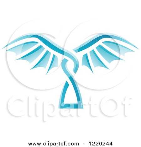 Clipart of a Pair of Blue Wings 8 - Royalty Free Vector Illustration by cidepix