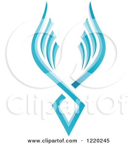 Clipart of a Pair of Blue Wings 7 - Royalty Free Vector Illustration by cidepix