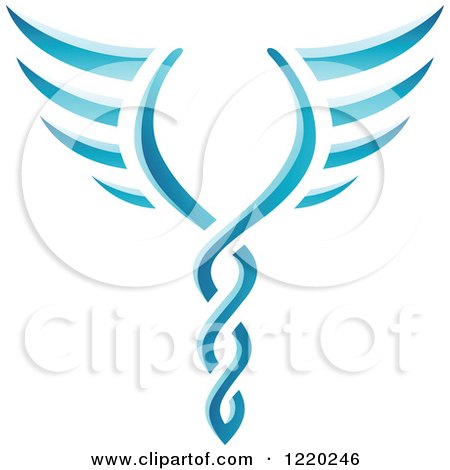 Clipart of a Pair of Blue Wings 4 - Royalty Free Vector Illustration by cidepix