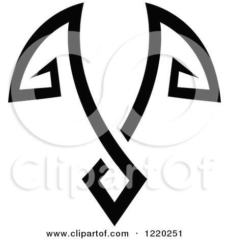 Clipart of a Pair of Black and White Wings 9 - Royalty Free Vector Illustration by cidepix