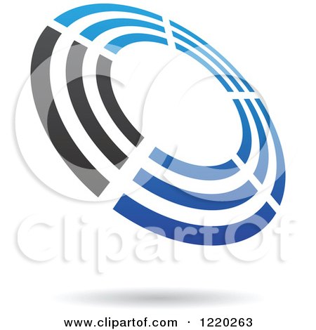 Clipart of a Blue and Black Target Icon 2 - Royalty Free Vector Illustration by cidepix