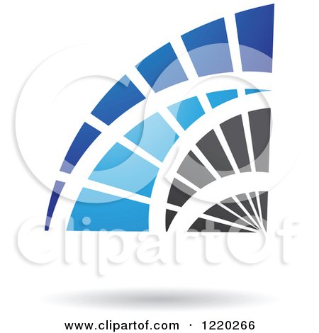 Clipart of a Blue and Black Abstract Icon 4 - Royalty Free Vector Illustration by cidepix