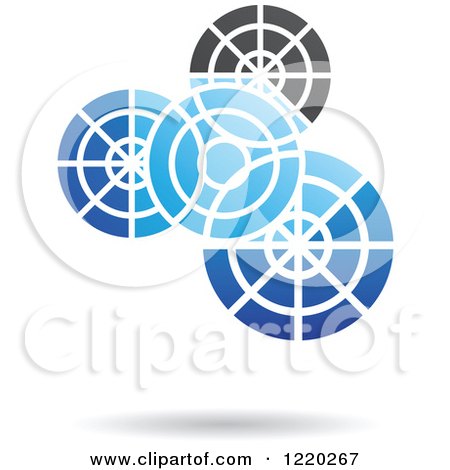 Clipart of a Blue and Black Gear Icon - Royalty Free Vector Illustration by cidepix
