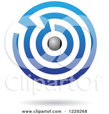 Clipart of a Blue and Black Maze Icon - Royalty Free Vector Illustration by cidepix