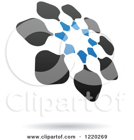 Clipart of a Blue and Black Abstract Icon 5 - Royalty Free Vector Illustration by cidepix