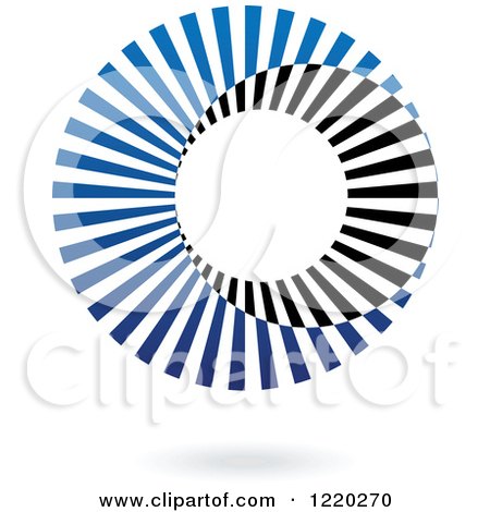 Clipart of a Blue and Black Ring Icon 5 - Royalty Free Vector Illustration by cidepix