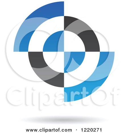 Clipart of a Blue and Black Target Icon - Royalty Free Vector Illustration by cidepix