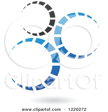 Clipart of a Blue and Black Ring Icon 2 - Royalty Free Vector Illustration by cidepix